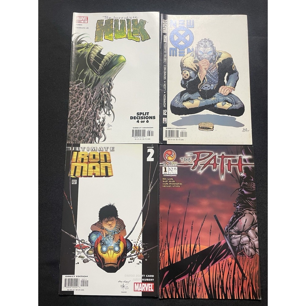 Lot of 4 Comics Hulk Split Decisions Ultimate Iron Man New X-Men Marvel